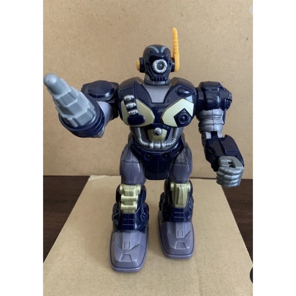 Super Fighter Hap-P-Kid Happy Kid Toy Action Blue & Gold Robot.